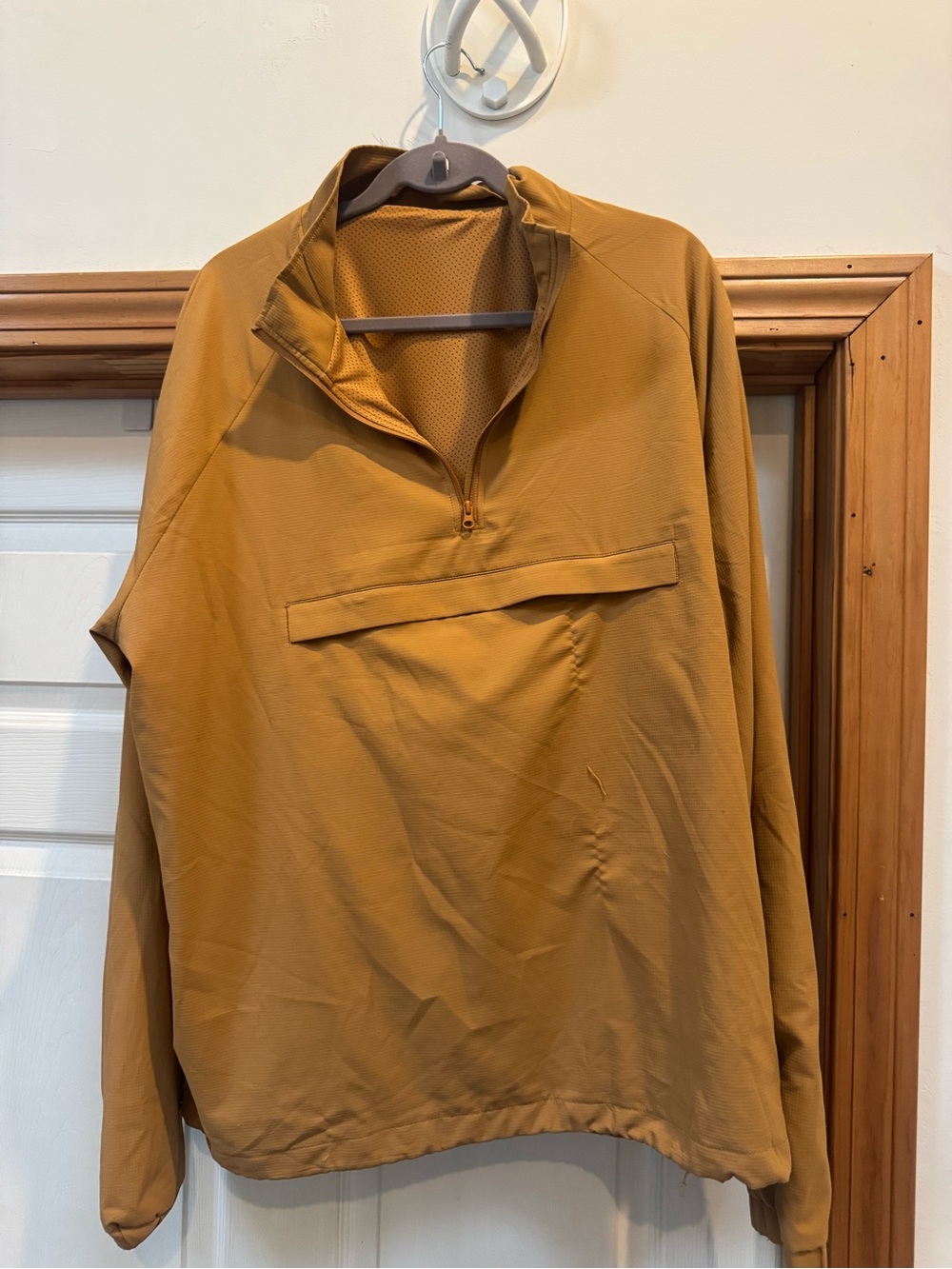 ALO Yoga Men's Mustard Lightweight Half-Zip Shirt Jacket